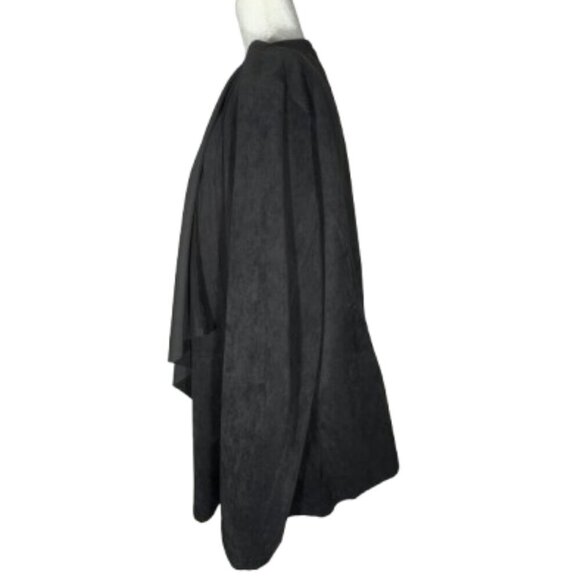 Adrienne‎ Vittadini Womens 1X Black Faux Suede Open Front Waterfall Cardigan - Picture 2 of 8